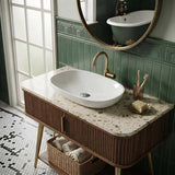 RAK Variant Alpine Oval Inset Ceramic Basin NO Tap Hole 500/600x360x120mm - Gloss White