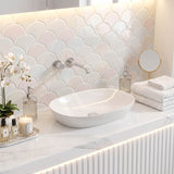RAK Variant Alpine Oval Inset Ceramic Basin NO Tap Hole 500/600x360x120mm - Gloss White