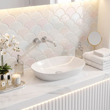 RAK Variant Alpine Oval Inset Ceramic Basin NO Tap Hole 500/600x360x120mm - Gloss White