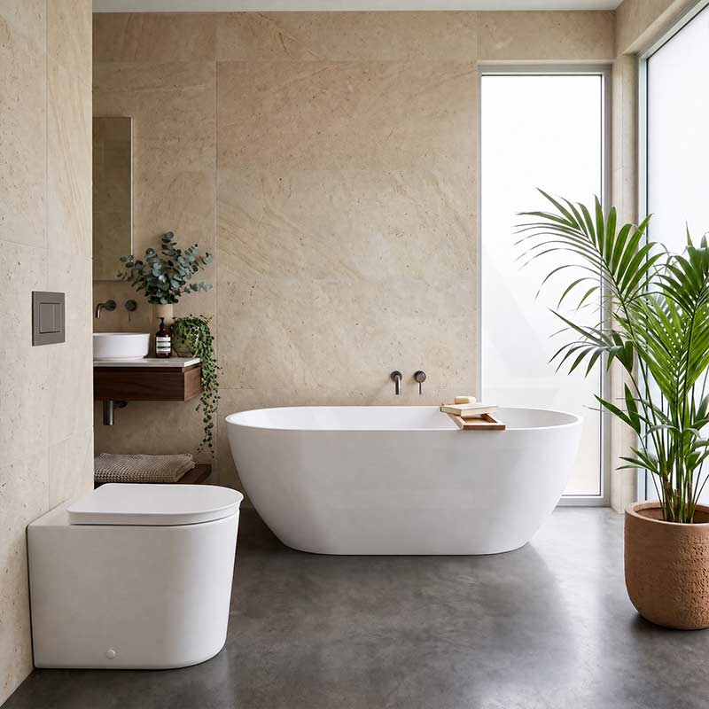 RAK Valet Rimless Wall-Faced Pan with Soft Close Seat 560x363x420mm - Gloss White/Matt White