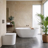 RAK Valet Rimless Wall-Faced Pan with Soft Close Seat 560x363x420mm - Gloss White/Matt White