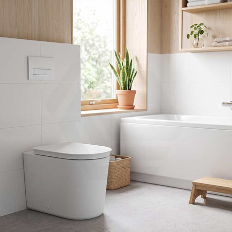 RAK Valet Rimless Wall-Faced Pan with Soft Close Seat 560x363x420mm - Gloss White/Matt White