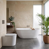 RAK Valet Rimless Wall-Faced Pan with Soft Close Seat 560x363x420mm - Gloss White/Matt White