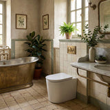 RAK Valet Rimless Wall-Faced Pan with Soft Close Seat 560x363x420mm - Gloss White/Matt White