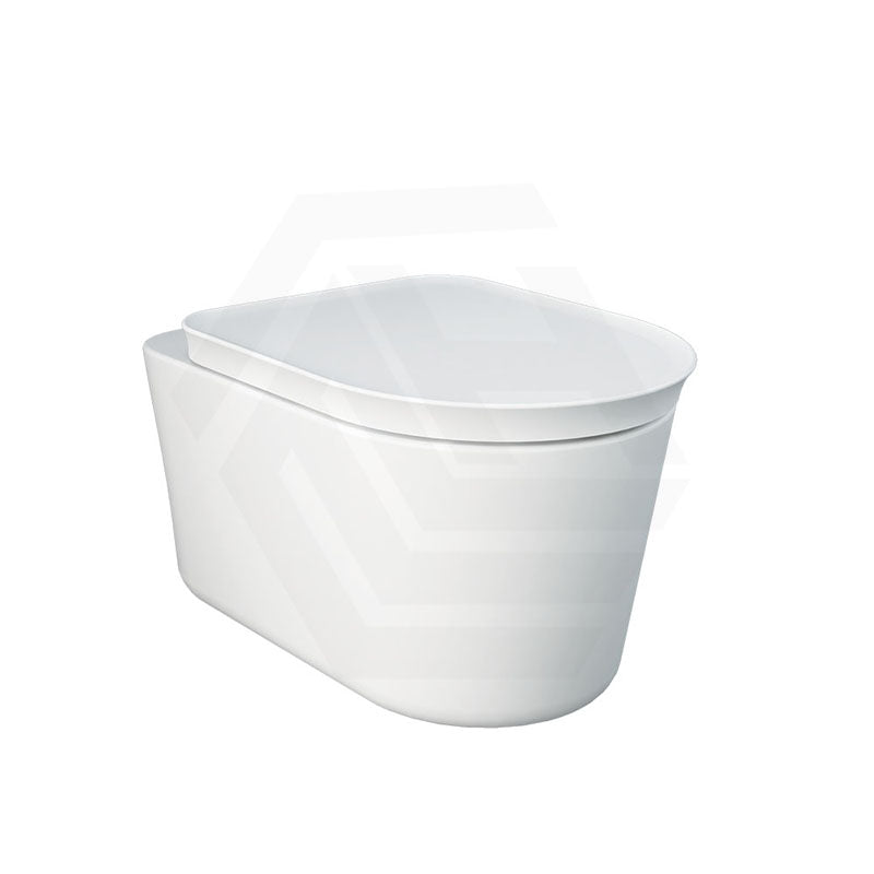 RAK Valet Rimless Wall-Hung Pan with Soft Close Seat P-trap Only 560x363x350mm - Gloss White/Matt White