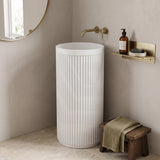 Fienza Minka Solid Surface Freestanding Basin Non-Overflow 450x450x900mm - Variant Colour