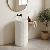 Fienza Minka Solid Surface Freestanding Basin Non-Overflow 450x450x900mm - Variant Colour