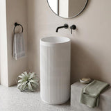Fienza Minka Solid Surface Freestanding Basin Non-Overflow 450x450x900mm - Variant Colour