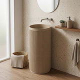 Fienza Minka Solid Surface Freestanding Basin Non-Overflow 450x450x900mm - Variant Colour