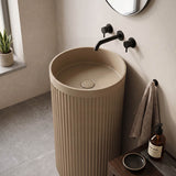 Fienza Minka Solid Surface Freestanding Basin Non-Overflow 450x450x900mm - Variant Colour