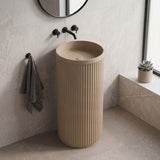 Fienza Minka Solid Surface Freestanding Basin Non-Overflow 450x450x900mm - Variant Colour