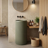 Fienza Minka Solid Surface Freestanding Basin Non-Overflow 450x450x900mm - Variant Colour