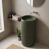 Fienza Minka Solid Surface Freestanding Basin Non-Overflow 450x450x900mm - Variant Colour