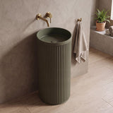 Fienza Minka Solid Surface Freestanding Basin Non-Overflow 450x450x900mm - Variant Colour