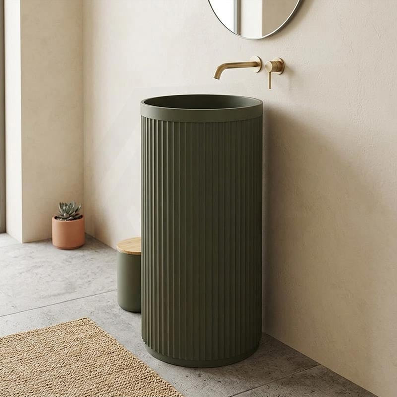Fienza Minka Solid Surface Freestanding Basin Non-Overflow 450x450x900mm - Variant Colour
