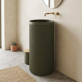 Fienza Minka Solid Surface Freestanding Basin Non-Overflow 450x450x900mm - Variant Colour