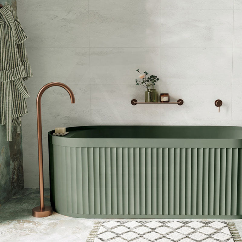 Fienza Kaya Floor Mounted Gooseneck Bath Spout Brass Outlet Variant Colour Available