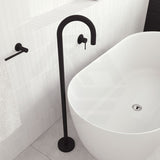 Fienza Kaya Floor Mounted Gooseneck Bath Spout Brass Outlet Variant Colour Available