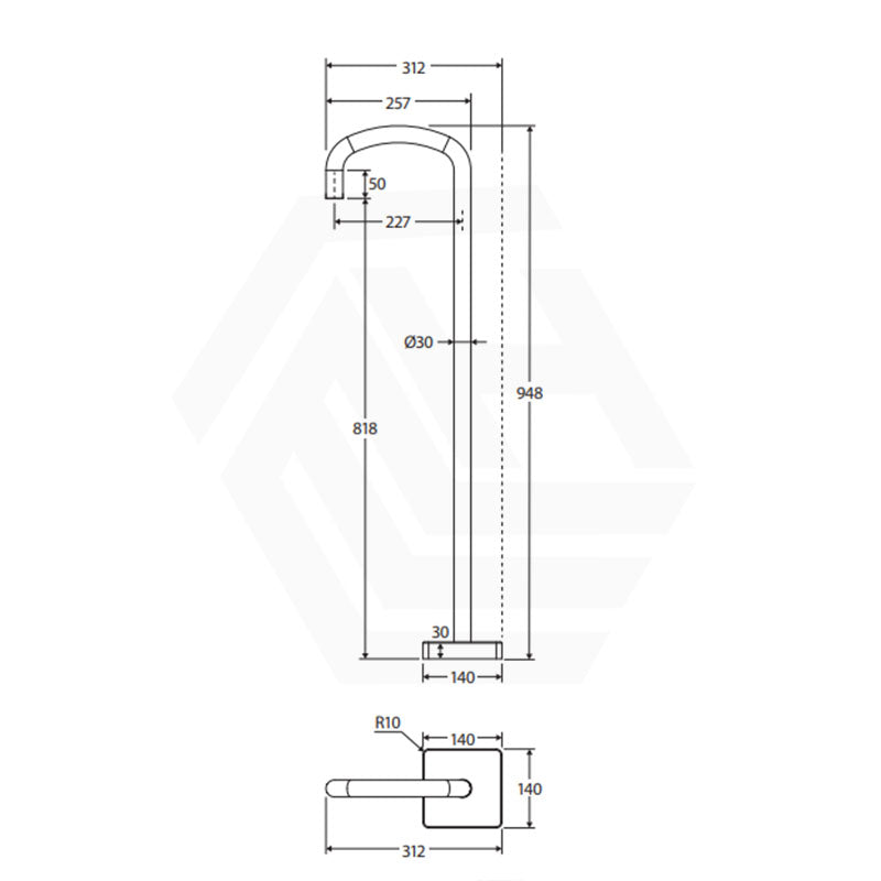 Fienza Tono Floor Mounted Lead-Free Brass Bath Spout Variant Colour Available