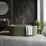 Fienza Minka Solid Surface Freestanding Bathtub Oval With Overflow 1700mm - Variant Colour