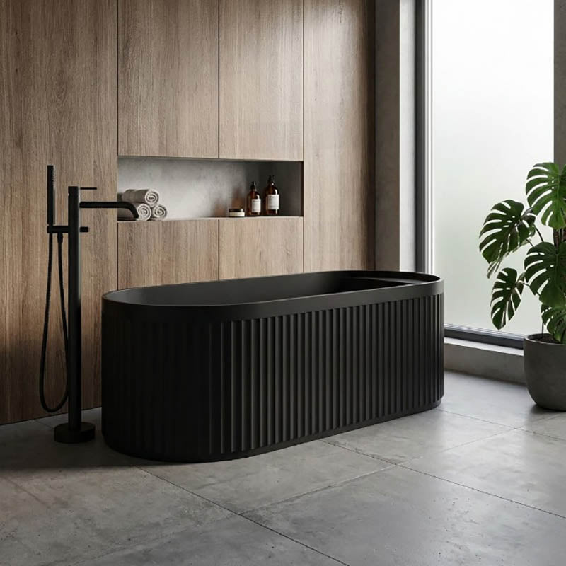 Fienza Minka Solid Surface Freestanding Bathtub Oval With Overflow 1700mm - Variant Colour
