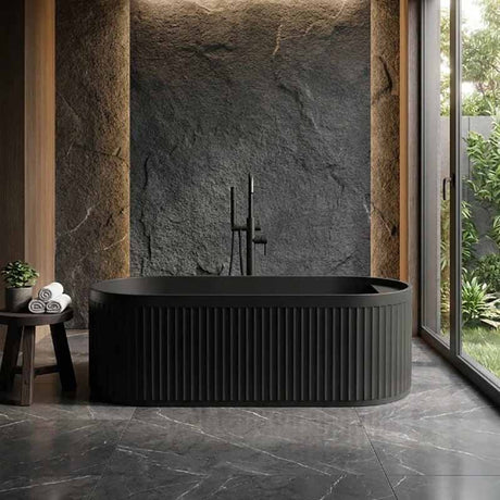 Fienza Minka Solid Surface Freestanding Bathtub Oval With Overflow 1700mm - Variant Colour
