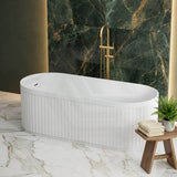 Fienza Minka Solid Surface Freestanding Bathtub Oval With Overflow 1700mm - Variant Colour