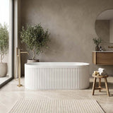 Fienza Minka Solid Surface Freestanding Bathtub Oval With Overflow 1700mm - Variant Colour