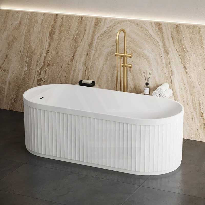 Fienza Minka Solid Surface Freestanding Bathtub Oval With Overflow 1700mm - Variant Colour