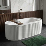Fienza Minka Solid Surface Freestanding Bathtub Oval With Overflow 1700mm - Variant Colour