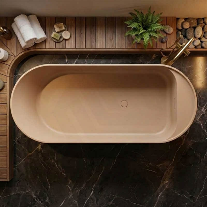 Fienza Minka Solid Surface Freestanding Bathtub Oval With Overflow 1700mm - Variant Colour