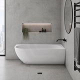 Fienza Matta Solid Surface Left/Right Corner Bathtub with Overflow 1750mm - Matt White