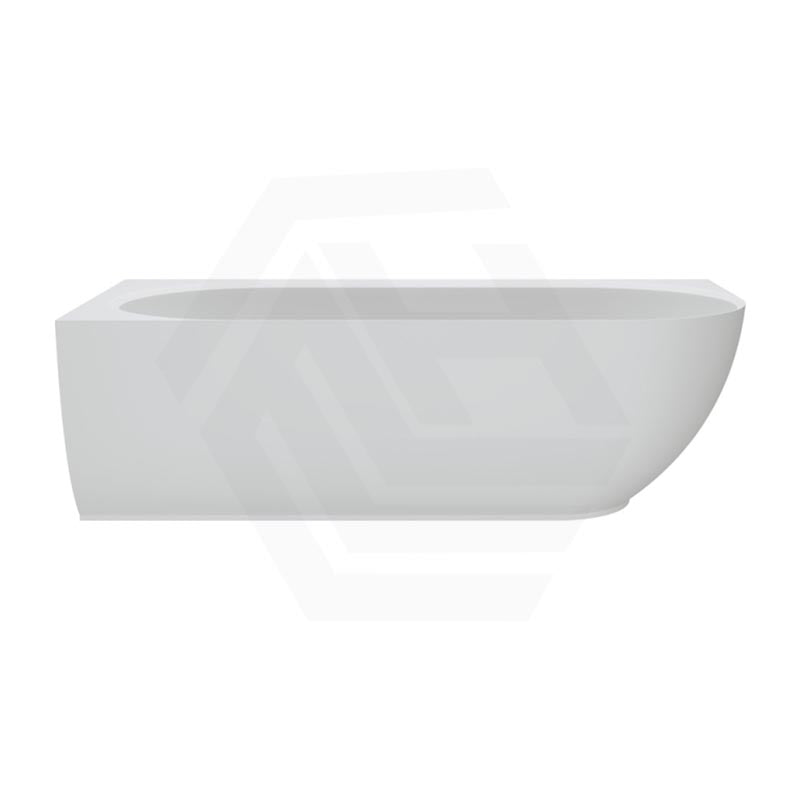 Fienza Matta Solid Surface Left/Right Corner Bathtub with Overflow 1750mm - Matt White