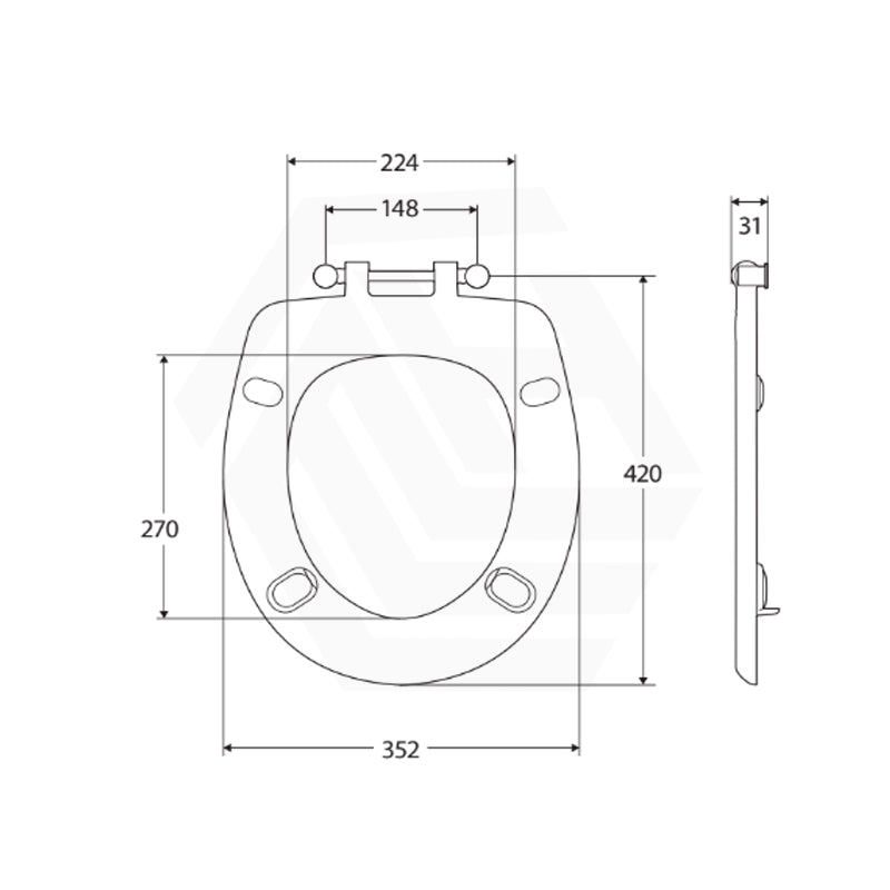 Fienza Stella Care Adjustable Link Toilet Seat UF Gloss Blue/Gloss Grey