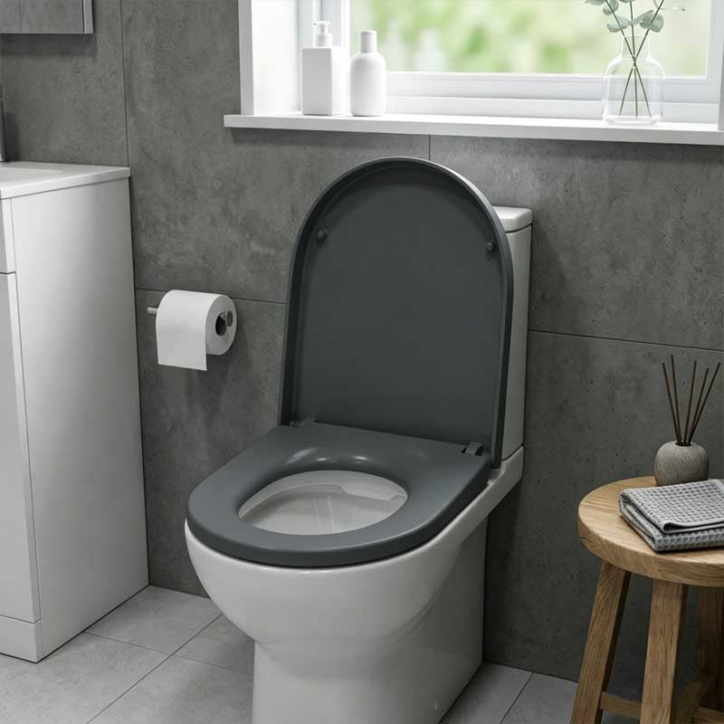 Fienza Empire UF Soft Close Toilet Seat 425x363x49mm - Gloss White/Gloss Grey