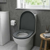 Fienza Empire UF Soft Close Toilet Seat 425x363x49mm - Gloss White/Gloss Grey