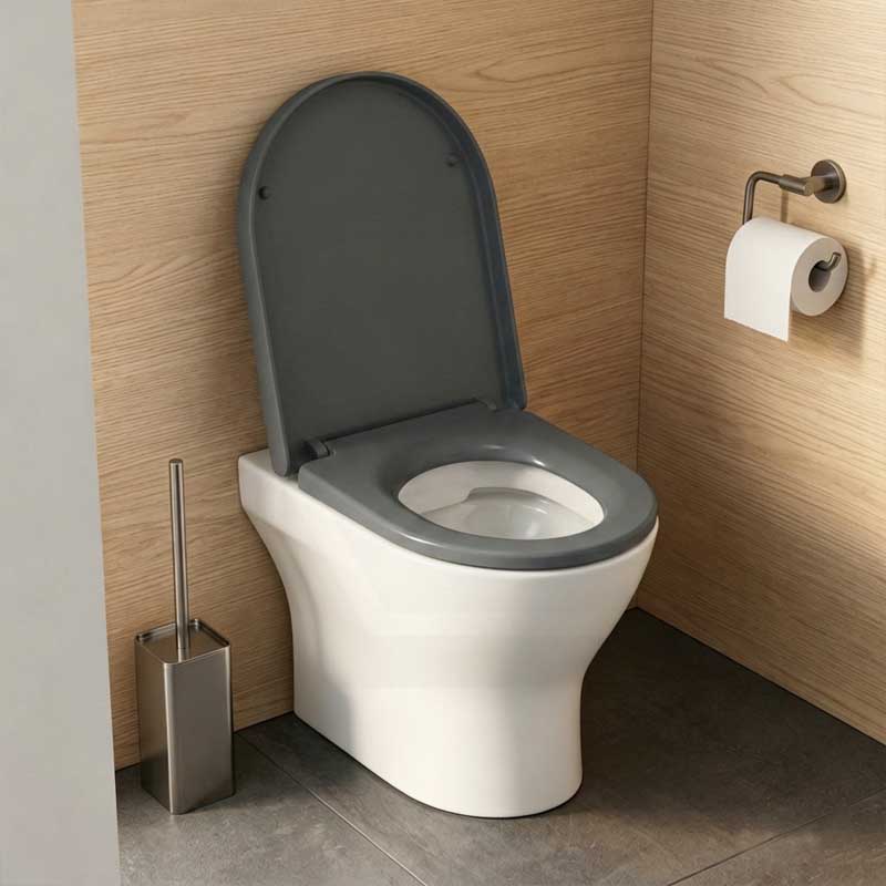 Fienza Empire UF Soft Close Toilet Seat 425x363x49mm - Gloss White/Gloss Grey