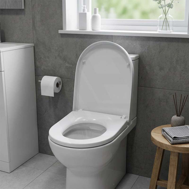 Fienza Empire UF Soft Close Toilet Seat 425x363x49mm - Gloss White/Gloss Grey