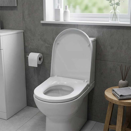 Fienza Empire UF Soft Close Toilet Seat 425x363x49mm - Gloss White/Gloss Grey