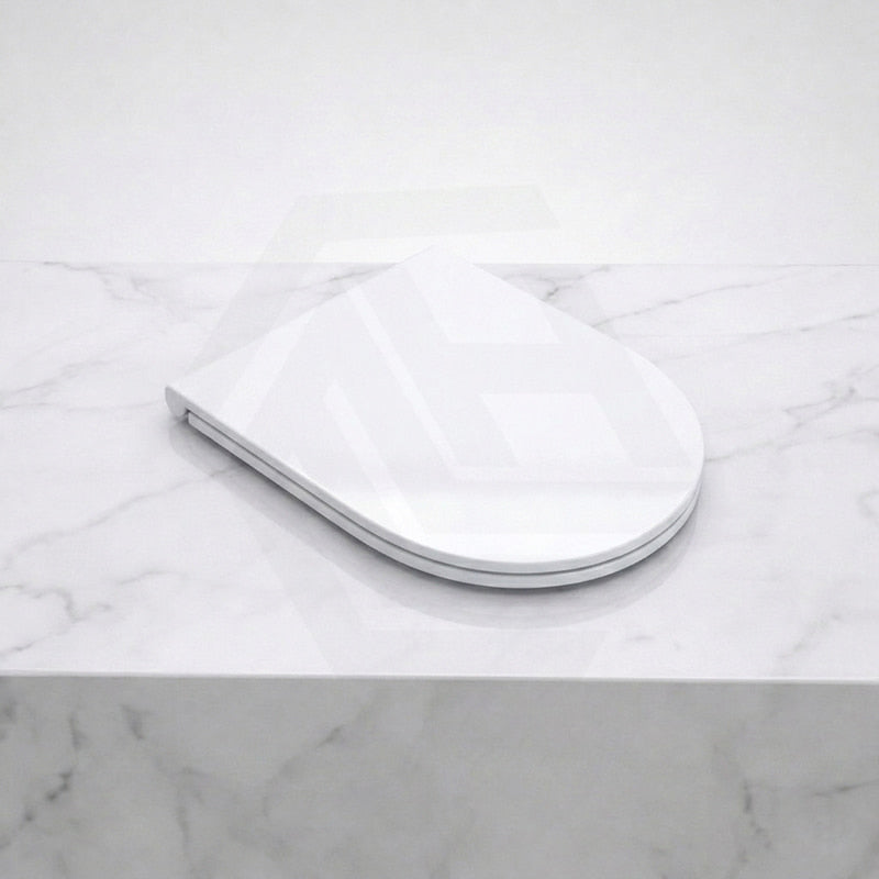 Fienza Koko UF Soft Close Slim Toilet Seat - Gloss White / Matt Black
