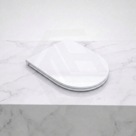Fienza Koko UF Soft Close Slim Toilet Seat - Gloss White / Matt Black