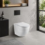 Fienza Koko UF Soft Close Slim Toilet Seat - Gloss White / Matt Black