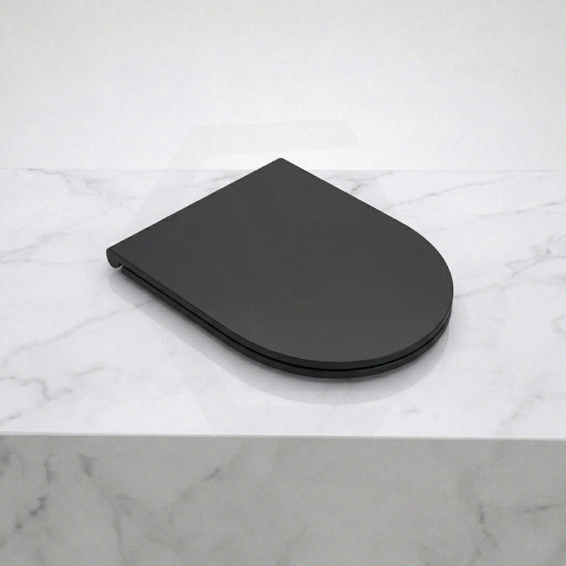 Fienza Koko UF Soft Close Slim Toilet Seat - Gloss White / Matt Black