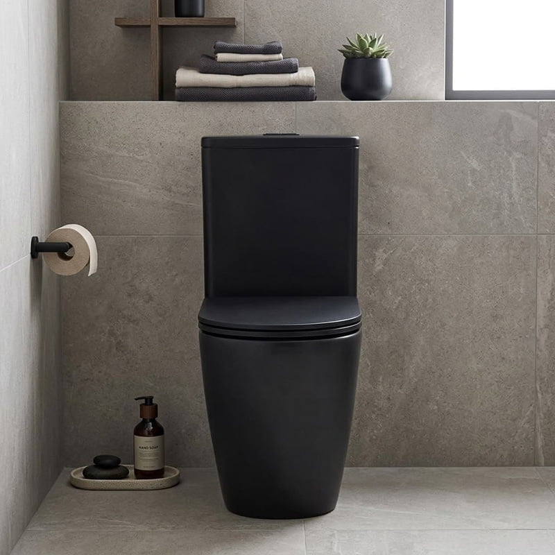 Fienza Koko UF Soft Close Slim Toilet Seat - Gloss White / Matt Black