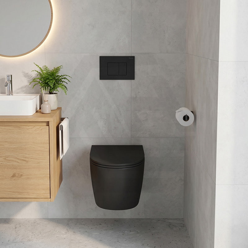 Fienza Koko UF Soft Close Slim Toilet Seat - Gloss White / Matt Black