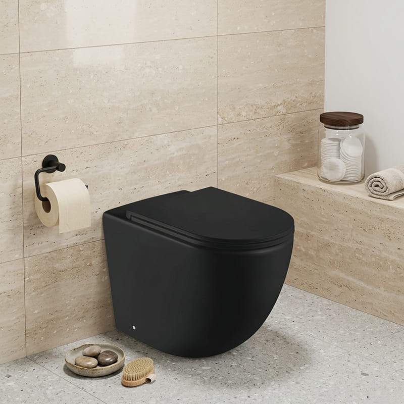 Fienza Koko UF Soft Close Slim Toilet Seat - Gloss White / Matt Black