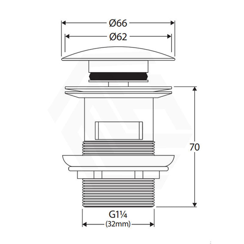 Fienza 32mm Solid Surface Cap Basin Pop-Up Waste with Overflow Variant Colour Available
