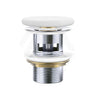 Fienza 32mm Flat Ceramic Cap Basin Pop-Up Waste with Overflow Matt White