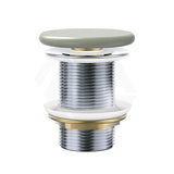 Fienza 32mm Flat Ceramic Cap Basin Pop-Up Waste NO Overflow Matt Olive