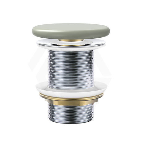 Fienza 32mm Flat Ceramic Cap Basin Pop-Up Waste NO Overflow Matt Olive